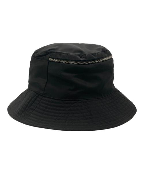 HERMES（エルメス）HERMES (エルメス) ナイロンジップバケットハット ブラック サイズ:58の古着・服飾アイテム