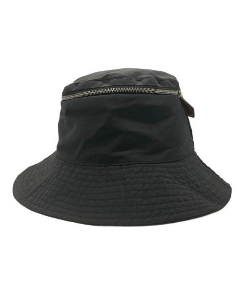 HERMES（エルメス）HERMES (エルメス) ナイロンジップバケットハット ブラック サイズ:58の古着・服飾アイテム