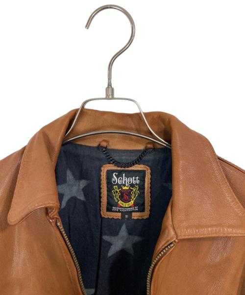 Schott（ショット）Schott (ショット) ゴートスキンジャケット ブラウン サイズ:Sの古着・服飾アイテム