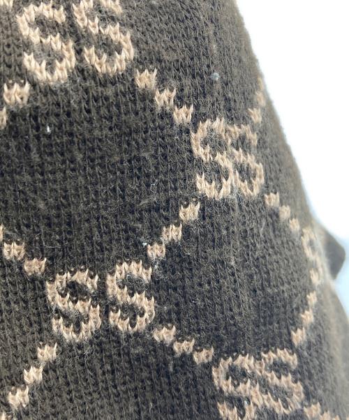 stussy（ステューシー）stussy (ステューシー) モノグラムビーニー ブラウンの古着・服飾アイテム