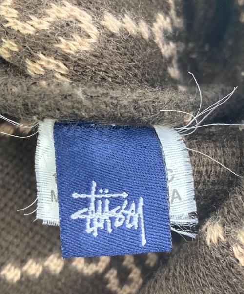 stussy（ステューシー）stussy (ステューシー) モノグラムビーニー ブラウンの古着・服飾アイテム