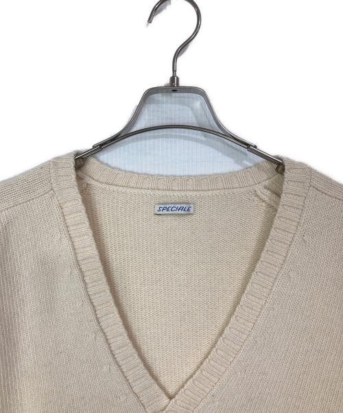 SPECIALE（スペチャーレ）SPECIALE (スペチャーレ) Vネックニット ベージュ サイズ:Lの古着・服飾アイテム