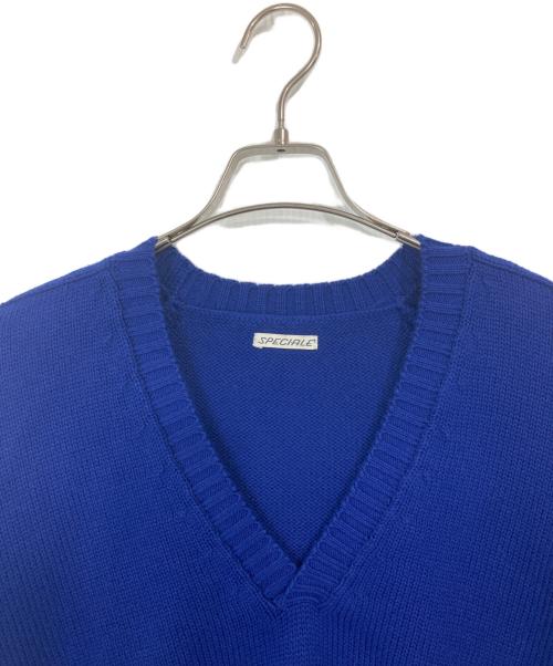 SPECIALE（スペチャーレ）SPECIALE (スペチャーレ) Vネックニット ブルー サイズ:Lの古着・服飾アイテム