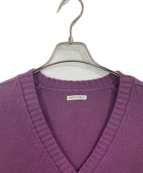 SPECIALE（スペチャーレ）SPECIALE (スペチャーレ) Vネックニット パープル サイズ:Lの古着・服飾アイテム