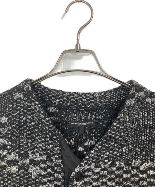 Engineered Garments（エンジニアド ガーメンツ）Engineered Garments (エンジニアド ガーメンツ) KNIT CARDIGAN BLOCK JAQUARD ブラック サイズ:Lの古着・服飾アイテム