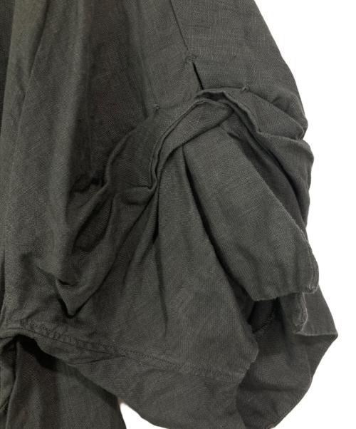 ticca（ティッカ）TICCA (ティッカ) リネンツイストスリーブワンピース グレー サイズ:FREEの古着・服飾アイテム