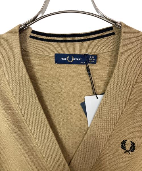 FRED PERRY（フレッドペリー）FRED PERRY (フレッドペリー) V-NECK CARDIGAN ブラウン サイズ:10の古着・服飾アイテム