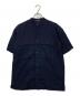 ISSEY MIYAKE MEN（イッセイミヤケメン）の古着「バンドカラー半袖リネンシャツ」｜ネイビー