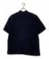 ISSEY MIYAKE MEN (イッセイミヤケメン) バンドカラー半袖リネンシャツ ネイビー サイズ:M：10000円