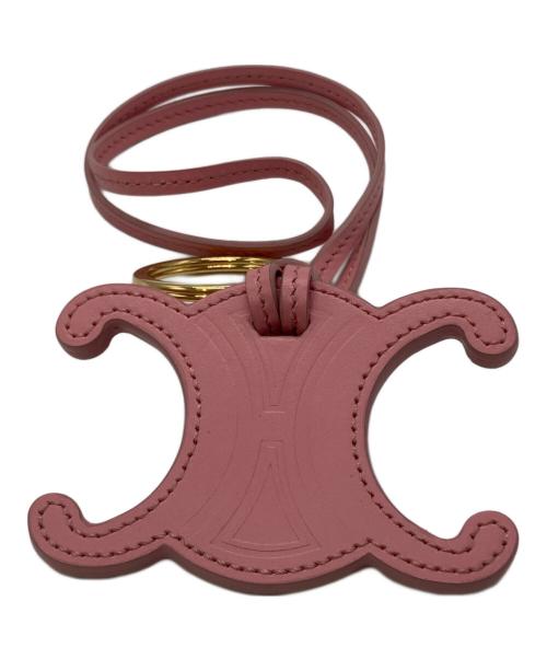 CELINE（セリーヌ）CELINE (セリーヌ) トリオンフ バッグチャーム / スムースカーフスキン ピンクの古着・服飾アイテム