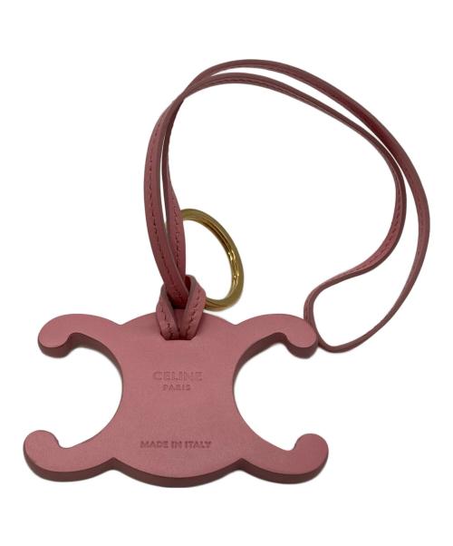 CELINE（セリーヌ）CELINE (セリーヌ) トリオンフ バッグチャーム / スムースカーフスキン ピンクの古着・服飾アイテム