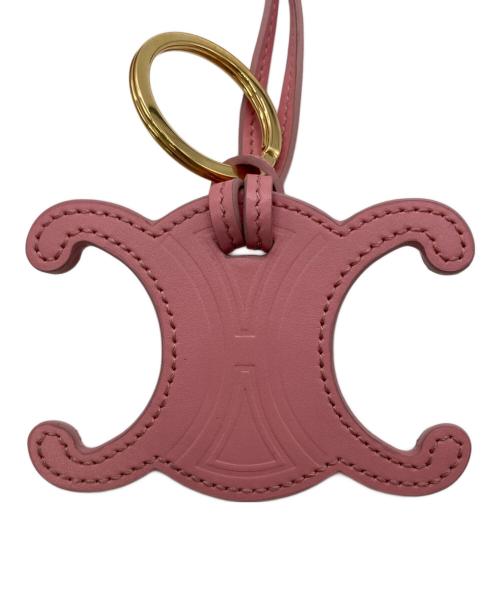 CELINE（セリーヌ）CELINE (セリーヌ) トリオンフ バッグチャーム / スムースカーフスキン ピンクの古着・服飾アイテム