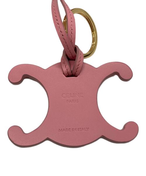 CELINE（セリーヌ）CELINE (セリーヌ) トリオンフ バッグチャーム / スムースカーフスキン ピンクの古着・服飾アイテム