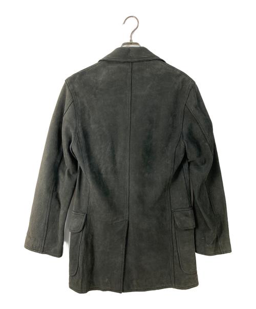 DKNY（ダナキャランニューヨーク）DKNY (ダナキャランニューヨーク) レザーPコート グレー サイズ:XSの古着・服飾アイテム