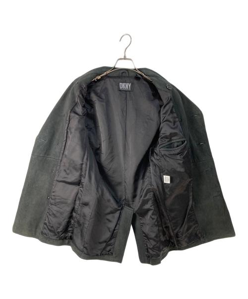 DKNY（ダナキャランニューヨーク）DKNY (ダナキャランニューヨーク) レザーPコート グレー サイズ:XSの古着・服飾アイテム