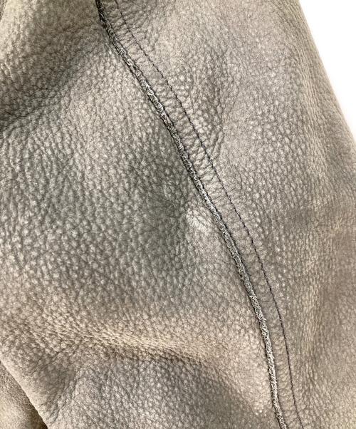 DKNY（ダナキャランニューヨーク）DKNY (ダナキャランニューヨーク) レザーPコート グレー サイズ:XSの古着・服飾アイテム