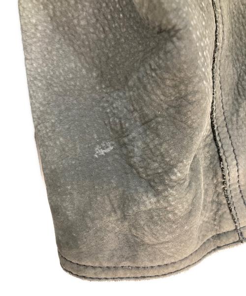 DKNY（ダナキャランニューヨーク）DKNY (ダナキャランニューヨーク) レザーPコート グレー サイズ:XSの古着・服飾アイテム