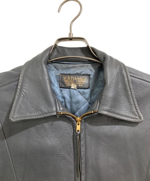 W.B.PLACE&CO.（ダブリュー・ビー・プレイス・アンド・カンパニー）W.B.PLACE&CO. (ダブリュー・ビー・プレイス・アンド・カンパニー) レザージャケット グレー サイズ:40の古着・服飾アイテム