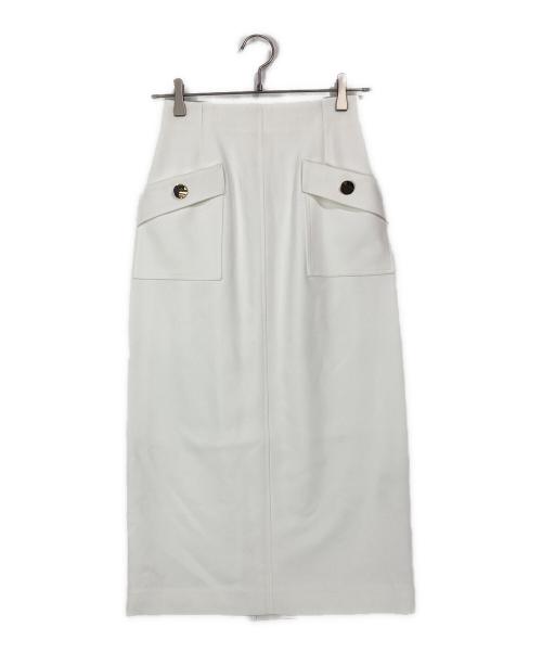 Apuweiser-riche（アプワイザーリッシェ）Apuweiser-riche (アプワイザーリッシェ) ポケットディテールタイトスカート ホワイトの古着・服飾アイテム