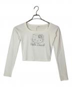 darich×Sanrioダーリッチ×サンリオ）の古着「Hello DarichコンパクトロングTシャツ」｜ホワイト