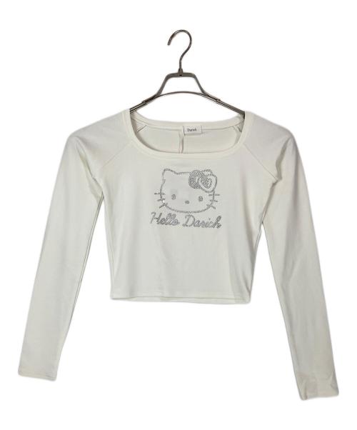 darich（ダーリッチ）Darich (ダーリッチ) Sanrio (サンリオ) Hello DarichコンパクトロングTシャツ ホワイト サイズ:F 未使用品の古着・服飾アイテム