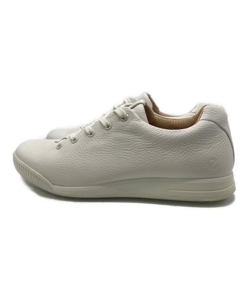 ECCO（エコー）ECCO (エコー) レザーウォータープルーフゴルフシューズ ホワイト サイズ:40の古着・服飾アイテム