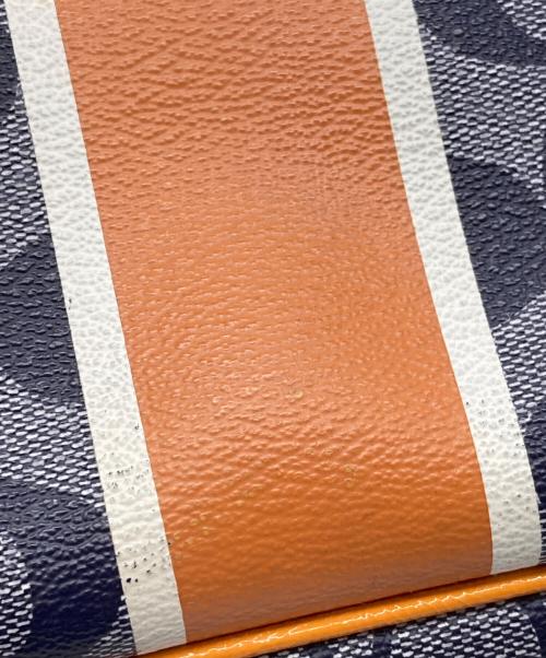 COACH（コーチ）COACH (コーチ) シグネチャーストライプキャリーオールバッグ ブルー×オレンジの古着・服飾アイテム