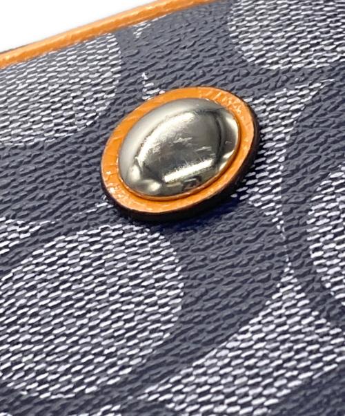 COACH（コーチ）COACH (コーチ) シグネチャーストライプキャリーオールバッグ ブルー×オレンジの古着・服飾アイテム