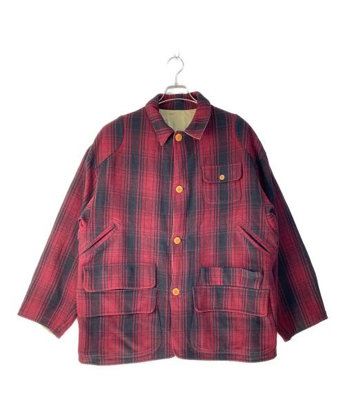 POLO COUNTRY（ポロカントリー）POLO COUNTRY (ポロカントリー) ウールチェックリバーシブルハンティングジャケット レッド サイズ:Lの古着・服飾アイテム
