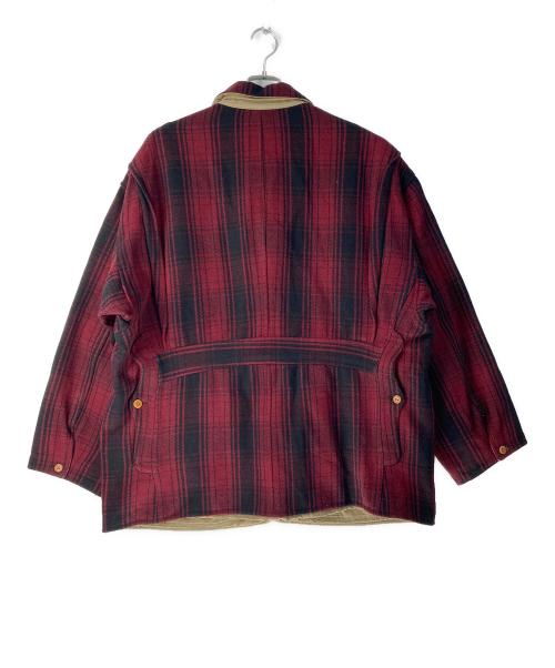 POLO COUNTRY（ポロカントリー）POLO COUNTRY (ポロカントリー) ウールチェックリバーシブルハンティングジャケット レッド サイズ:Lの古着・服飾アイテム