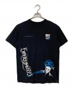 stussy×NEIGHBORHOOD×BONEYARDSステューシー×ネイバーフッド×ボンヤーズ）の古着「プリントTシャツ」｜ブラック