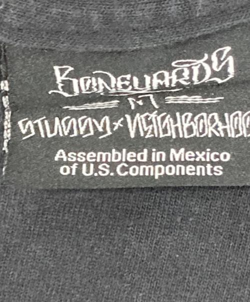 stussy（ステューシー）stussy (ステューシー) NEIGHBORHOOD (ネイバーフッド) BONEYARDS (ボンヤーズ) プリントTシャツ ブラック サイズ:Mの古着・服飾アイテム