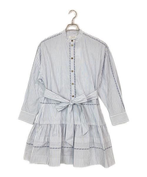 COACH（コーチ）COACH (コーチ) ベルテッドストライプシャツワンピース ブルー サイズ:2 未使用品の古着・服飾アイテム