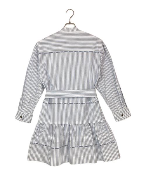 COACH（コーチ）COACH (コーチ) ベルテッドストライプシャツワンピース ブルー サイズ:2 未使用品の古着・服飾アイテム