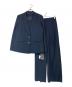 RUIRUE BOUTIQUE（ルイルエブティック）の古着「ピークドラペルジャケット＆ペプラムジレ＆タックワイドパンツセット」｜ネイビー