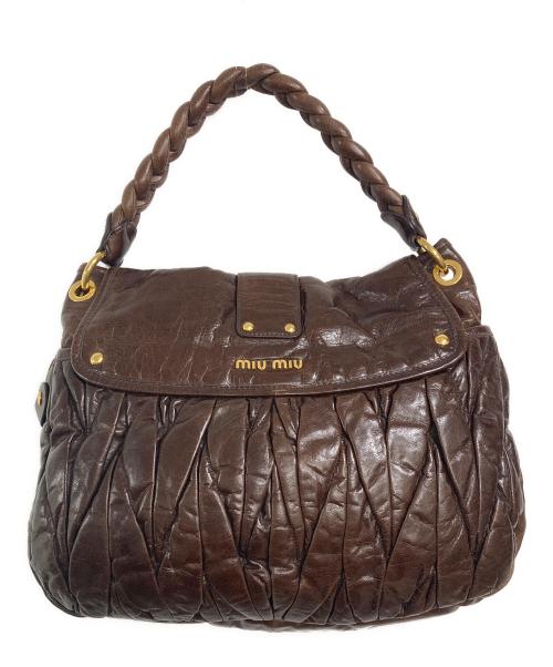 MIU MIU（ミュウミュウ）MIU MIU (ミュウミュウ) マテラッセ2WAYワンショルダーバッグ ブラウンの古着・服飾アイテム