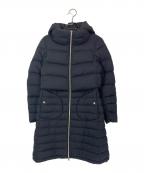 HERNOヘルノ）の古着「レイヤード切替ロングフードダウンコート」｜ブラック