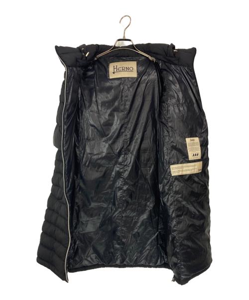HERNO（ヘルノ）HERNO (ヘルノ) レイヤード切替ロングフードダウンコート ブラック サイズ:42の古着・服飾アイテム
