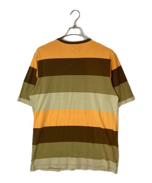 stussy（ステューシー）stussy (ステューシー) ポケットTシャツ オレンジ×ブラウン サイズ:XLの古着・服飾アイテム