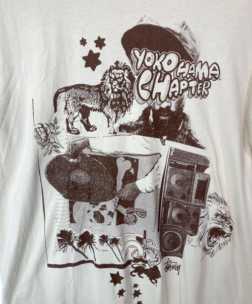 stussy（ステューシー）stussy (ステューシー) yokohama chapter プリントTシャツ ベージュ サイズ:Lの古着・服飾アイテム