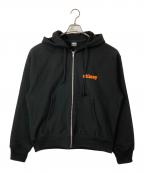 stussyステューシー）の古着「BUILT TOUGH ZIP HOODIE」｜ブラック