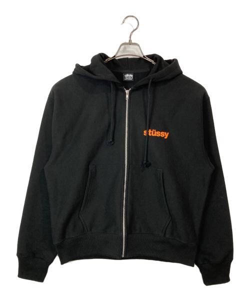 stussy（ステューシー）stussy (ステューシー) BUILT TOUGH ZIP HOODIE ブラック サイズ:Mの古着・服飾アイテム