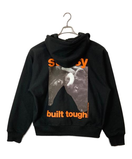 stussy（ステューシー）stussy (ステューシー) BUILT TOUGH ZIP HOODIE ブラック サイズ:Mの古着・服飾アイテム