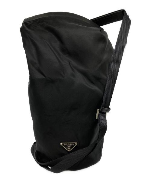 PRADA（プラダ）PRADA (プラダ) ドラムナイロンショルダーバッグ ブラックの古着・服飾アイテム