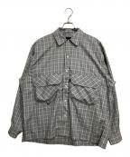 DAIWA PIER39ダイワ ピア39）の古着「TECH SPORTS OPEN COLLAR SHIRT L/S GREN PLAID」｜グレー