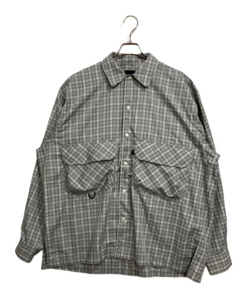 DAIWA PIER39（ダイワ ピア39）DAIWA PIER39 (ダイワ ピア39) TECH SPORTS OPEN COLLAR SHIRT L/S GREN PLAID グレー サイズ:Lの古着・服飾アイテム