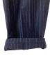中古・古着 WOODBLOCK (ウッドブロック) 2TUCK STRIPE WOOL TROUSER NAVY STRIPE ネイビー サイズ:XL：10000円