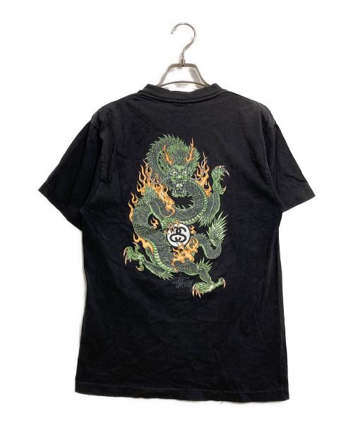 stussy（ステューシー）stussy (ステューシー) SSリンクドラゴンプリントTシャツ ブラック サイズ:Mの古着・服飾アイテム