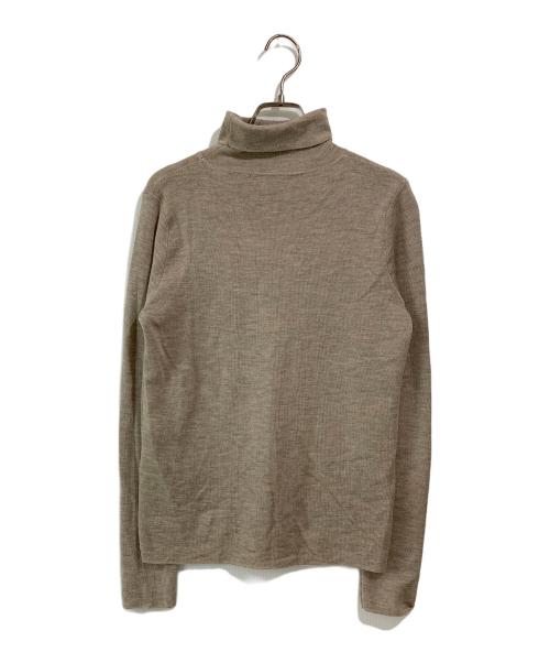 maison kitsune（メゾンキツネ）MAISON KITSUNE (メゾンキツネ) FOX HEAD PATCH FITTED TURTLENECK ブラウン サイズ:Ｓの古着・服飾アイテム