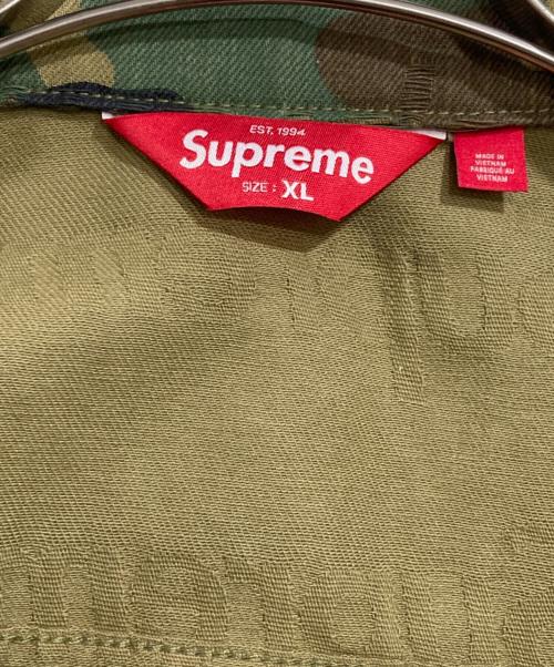 SUPREME（シュプリーム）Supreme (シュプリーム) Jacquard LOGOS Denim Trucker Jacket Woodland Camo グリーン サイズ:XLの古着・服飾アイテム
